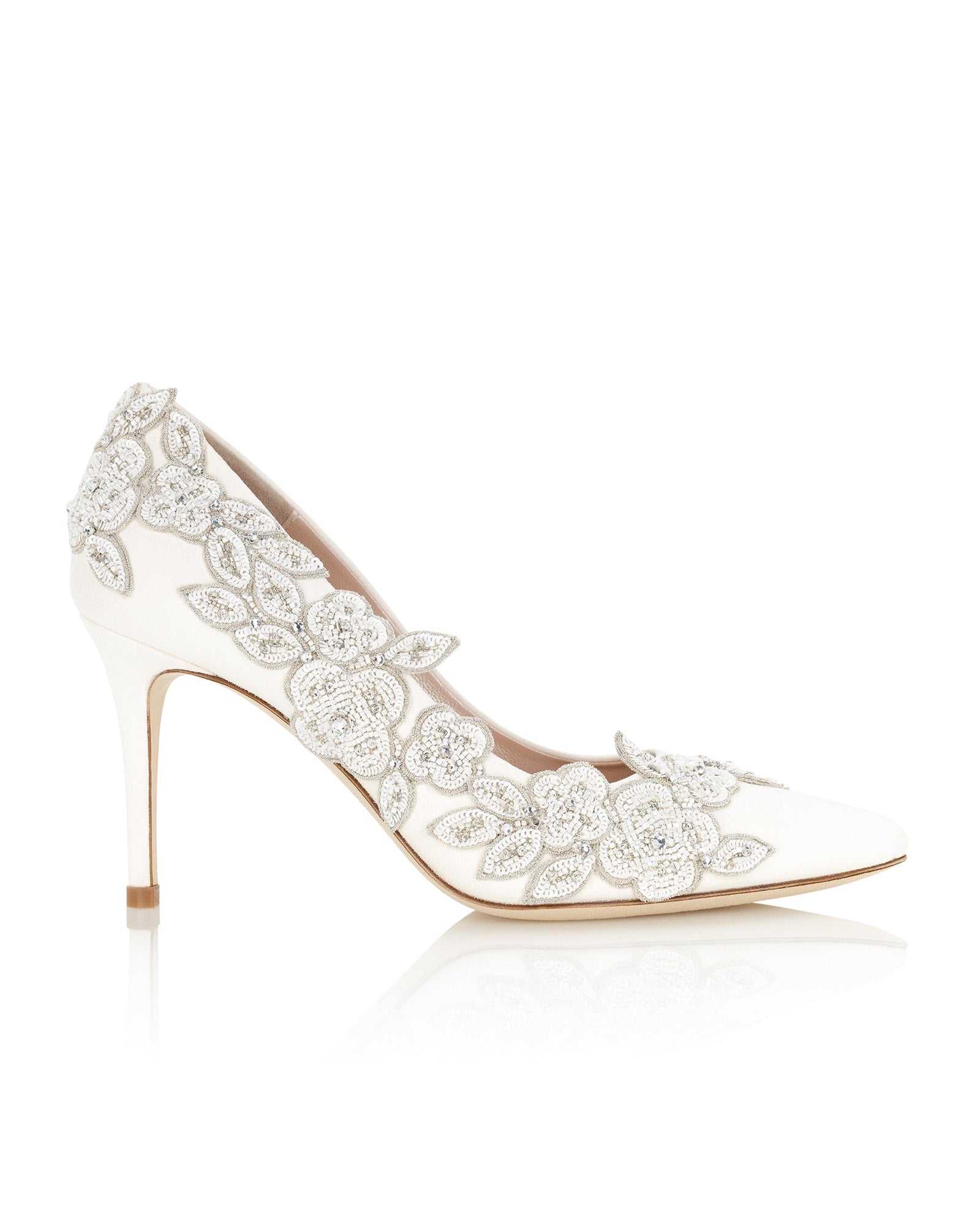 Ivory embellished wedding on sale shoes