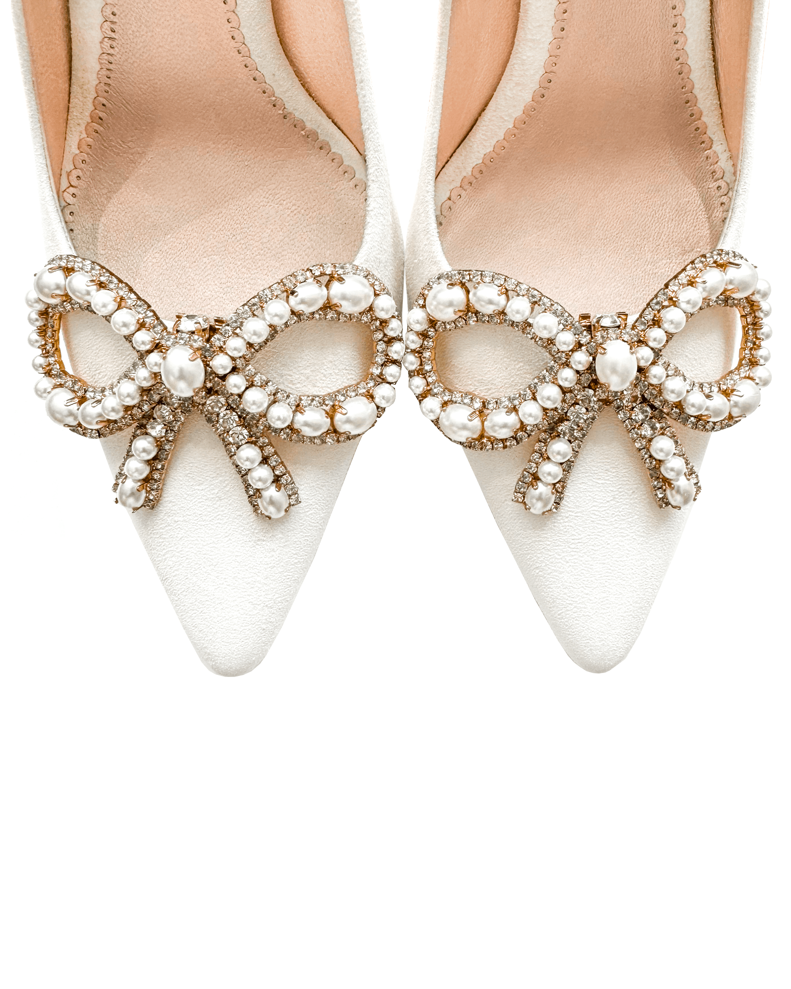 Bronte Pearl & Crystal Bow Shoe Clips image