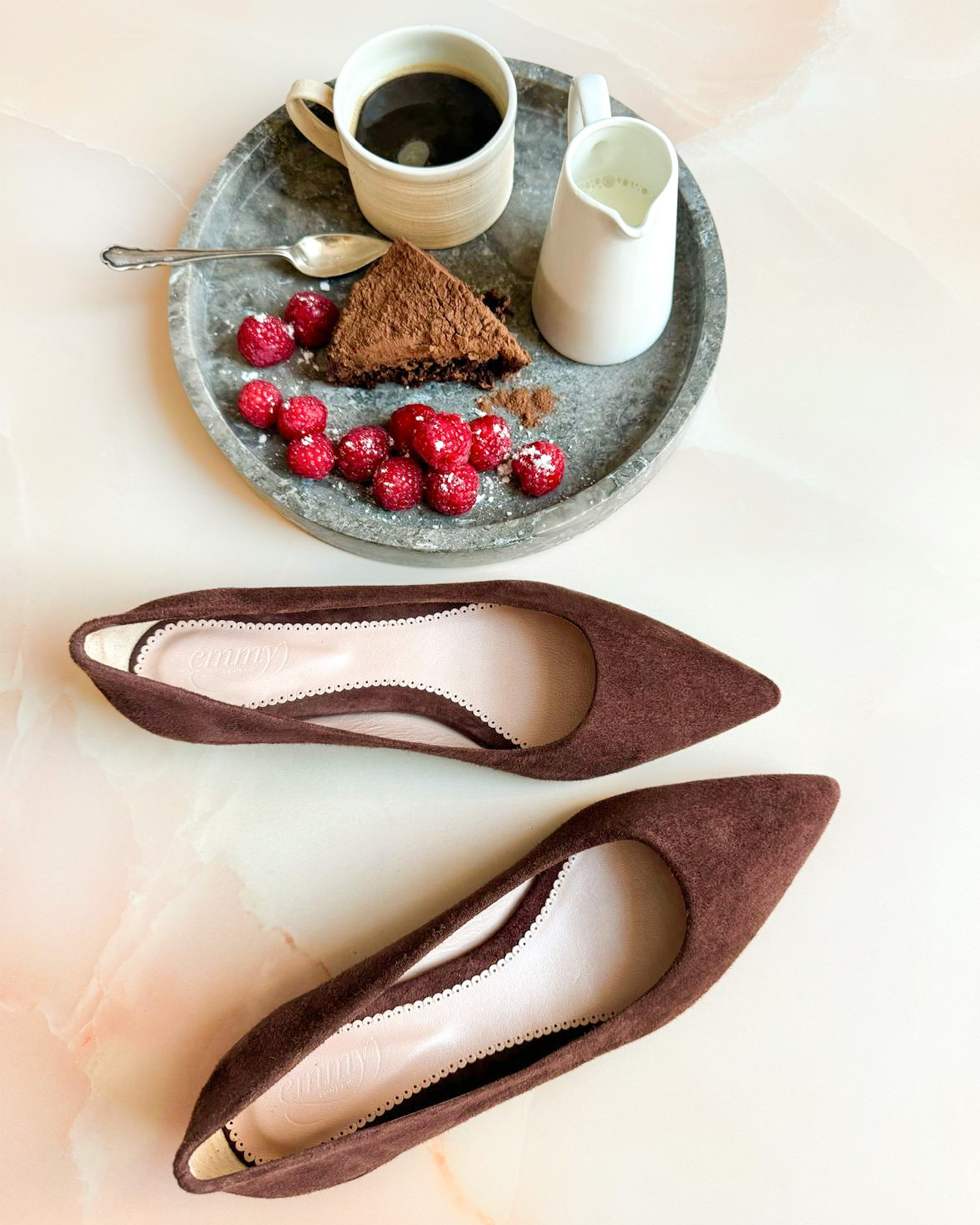 Lulu Chocolate Pointed Brown Flat pumps image