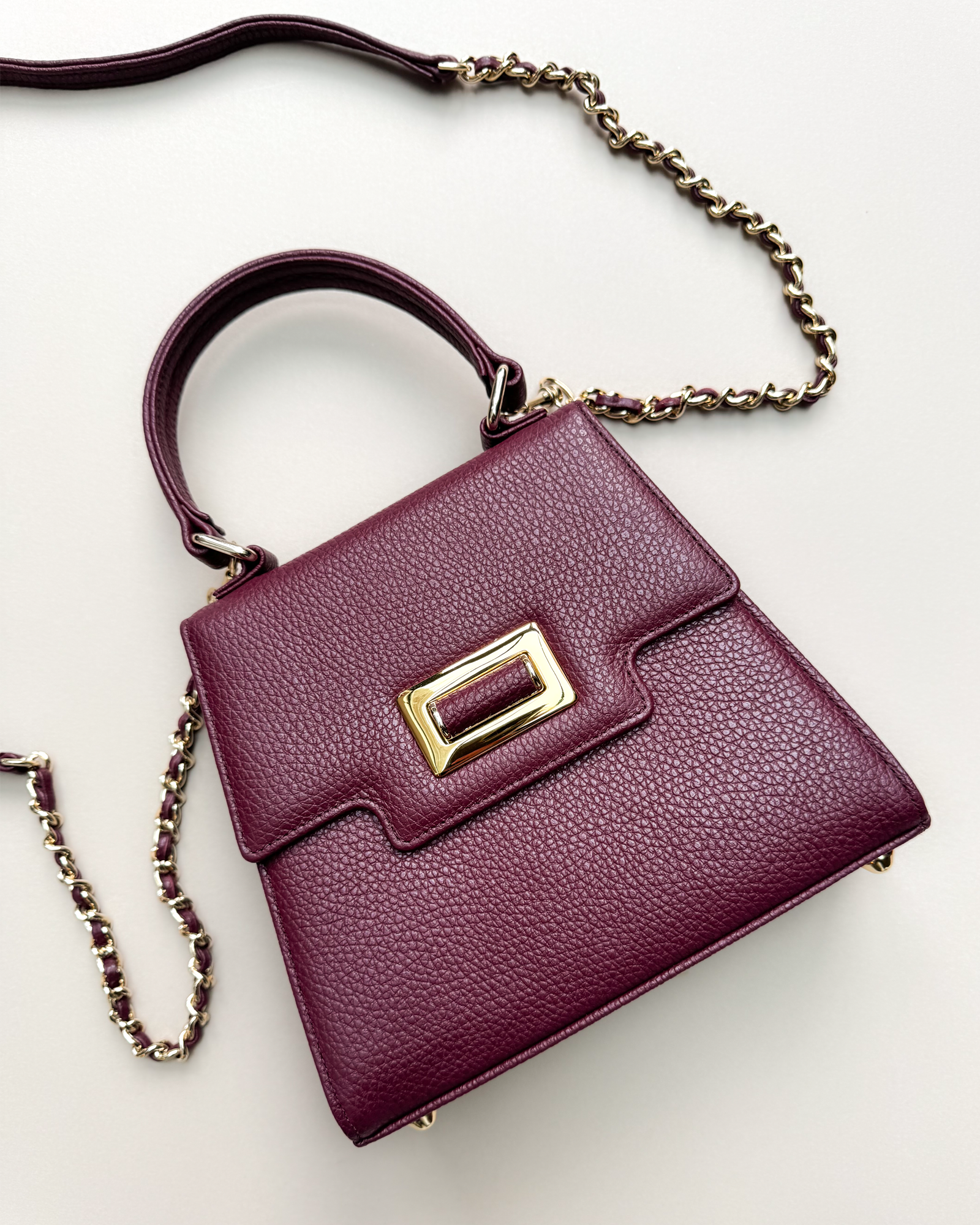 Mabel Bordeaux Textured Leather Bag image