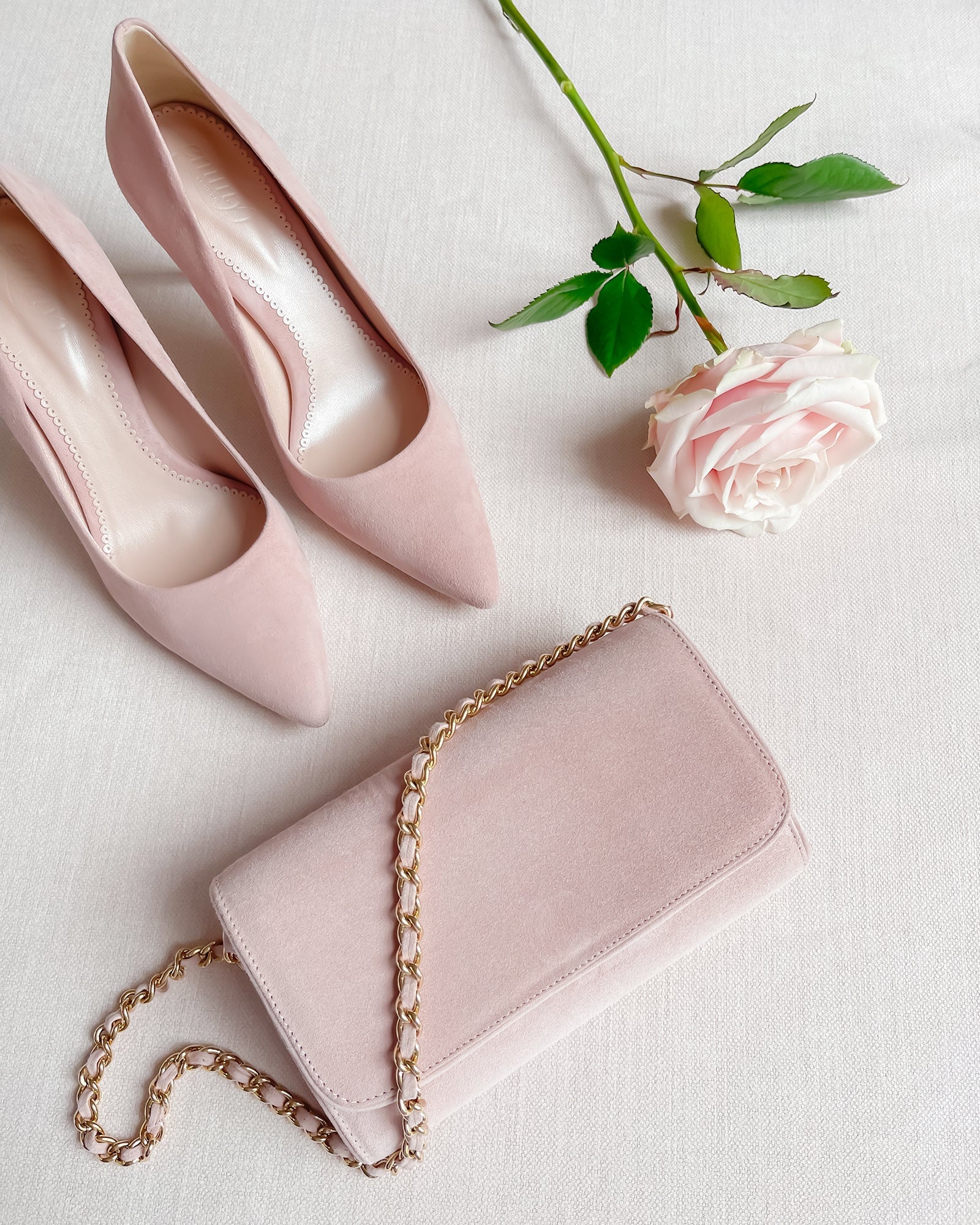 Blush bag and shoes on sale